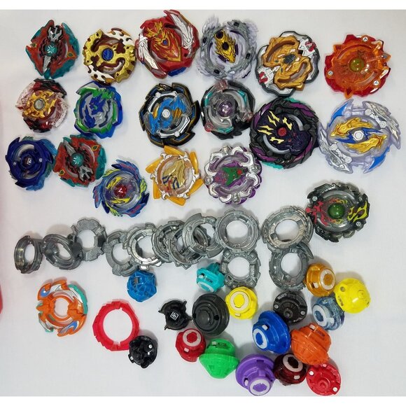 Beyblade Parts Lot 60 pieces Layers Turbo Discs Valtryek Sphinx BeyWarriors Case - Picture 6 of 16